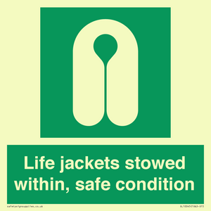 Life jackets stowed within